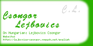 csongor lejbovics business card